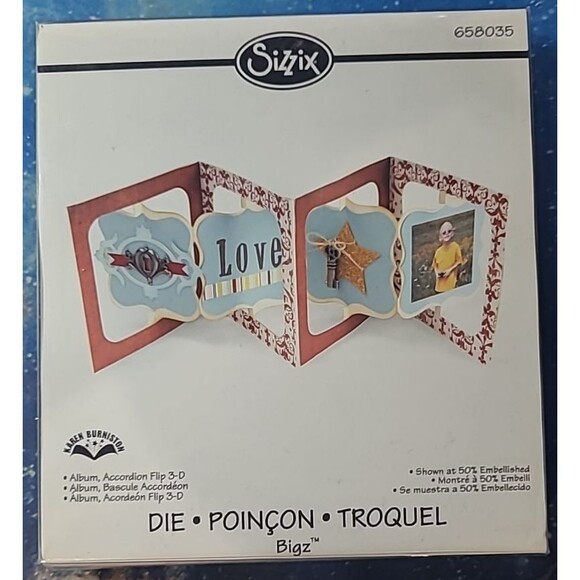 Sizzix 658035 Bigz Die 3-D Accordion Flip Album by Karen Burniston - Picture 1 of 2